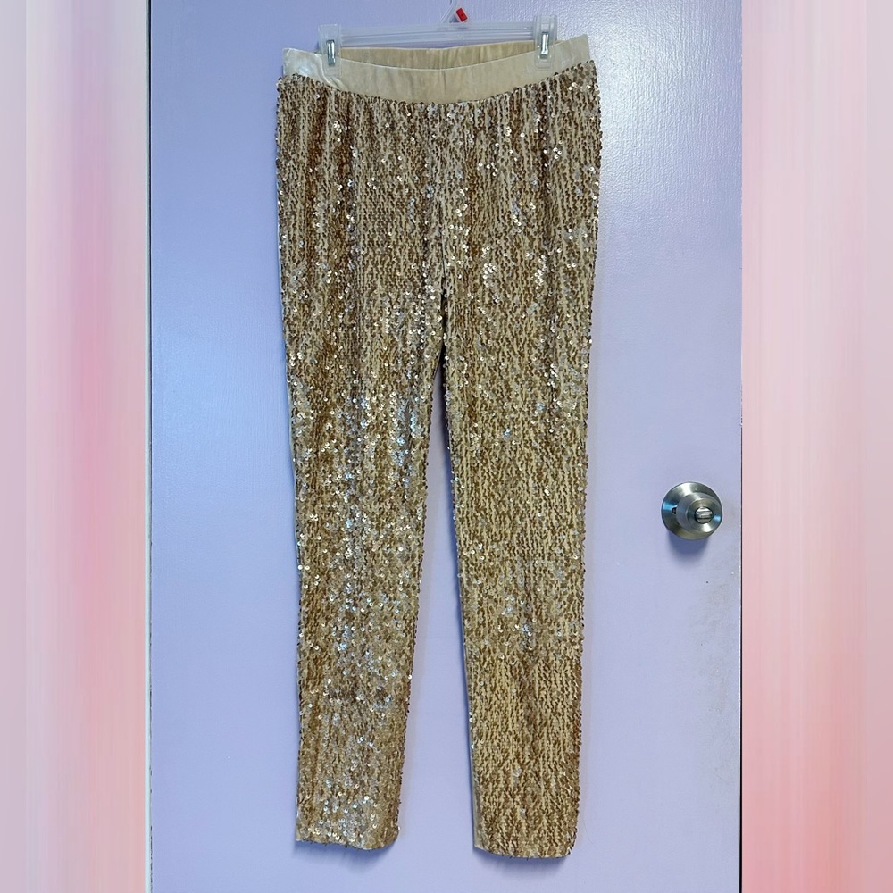 Midnight Velvets Velvet Sequin Pants Size M